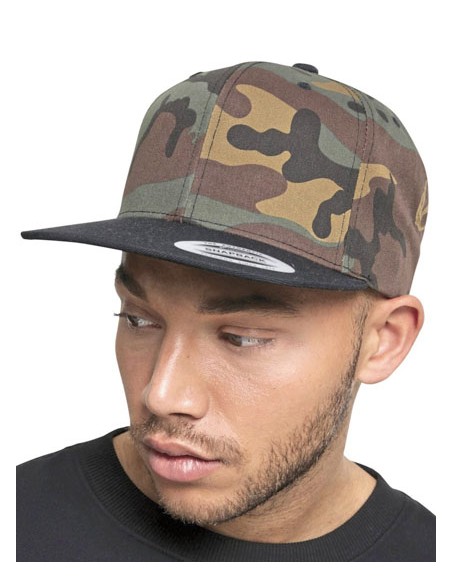 FLE-6089TC-Classic Snapback 2-Tone Camo Cap 2
